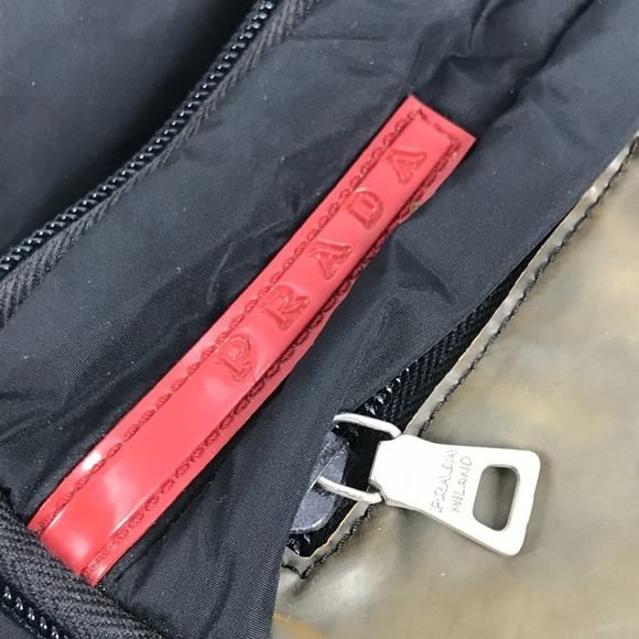 Prada logo crossbody bag pochette shoulder nylon black - Picture 11 of 15